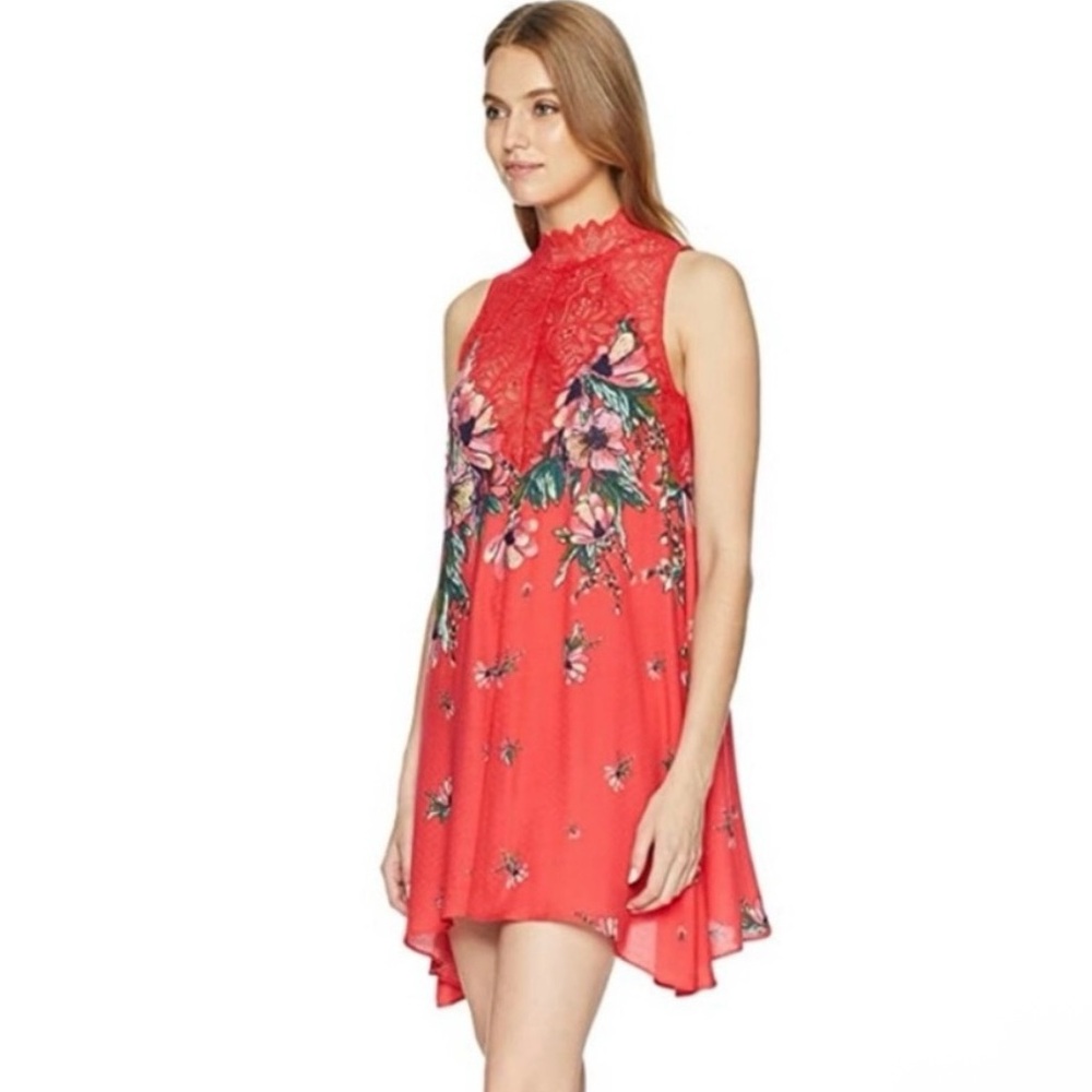 Intimately Free People‎ Marsha Lace Slip Dress in Red Hot Combo